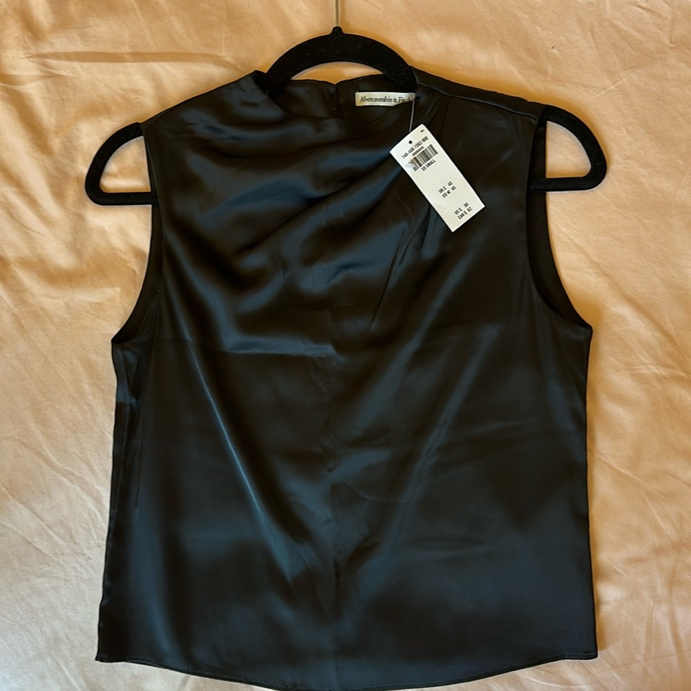 XXS Abercrombie black satin tank top